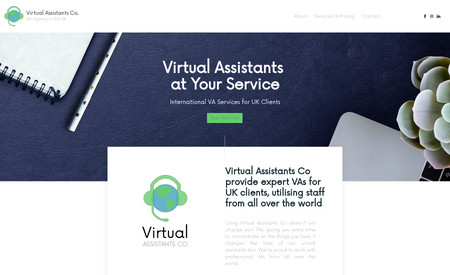 Virtual Assistants Co: Created branding and website for outsourced virtual assistance agency Virtual Assistants Co UK.