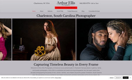 Arthur Ellis Photography: SEO project. We rewrote all the copy for the site and did a slight refresh on the look. Working on branding next!