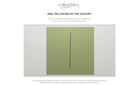RGB | Cruz-Diez | 10 Years: In collaboration with the Centre Pompidou, the Cruz-Diez family presents the exhibition: RGB, the Colors of the Century, and makes it available to institutions all around the world.