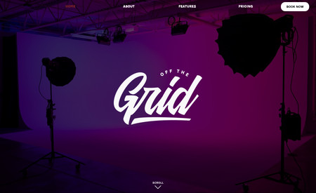 Off The Grid Studios: Cleveland's newest media studio featuring a 41' cyclorama wall for video and photo production. This website showcases the most important aspects of the business in a simple, streamlined way. Responsive at all breakpoints and created on Editor X. Created by Henry Patricy
