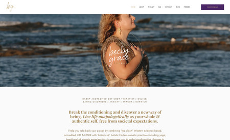 Becky Grace Therapy: Website design and brand design for Norwich CBT therapist Becky Grace Therapy