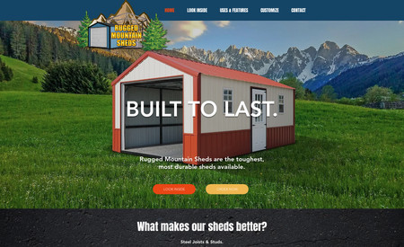 Ruggedmountainsheds: A clean, simple site showcasing a new brand of study structures. The custom color-change feature used Corvid code.