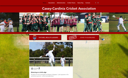 WGCA: West Gippsland Cricket Association. Cricket Club/Sporting Club Website. Links to outside site. Includes Blog