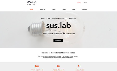 Suslab: Zurich-based Research Company Wix Site Redesign, Making Site Responsive, Fast Loading, SEO Setup, Multi Language Setup.