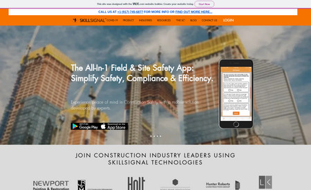 SkillSignal: Construction Software Application for Jobsite Safety, Planning, Access Control, and Security measures.