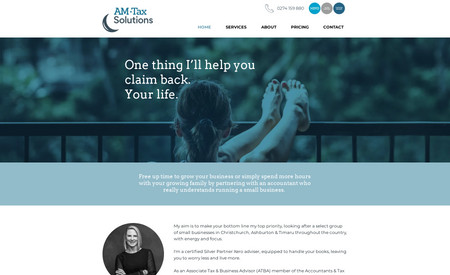 AM Tax Solutions: It was important for small business accountant Andrea Matthews that her brand-new website showcased her 'why' more than anything else. The images chosen for the site are not the typical accounting website images. Nothing boring or corporate here.