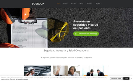 BC Group: Empresa de Asesoría en Salud y Seguridad Ocupacional. Se hizo el rediseño del sitio y posterior posicionamiento SEO.