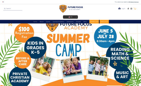 Future Focus Academy: K-5 priivate school website. All branding was created for them including, logo, colors, etc. 