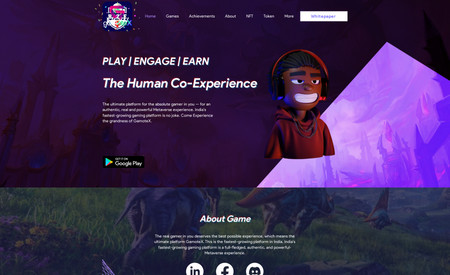 Metaverse Website: A metaverse game development agency website. Here we showcase all the games developed and published by this company.