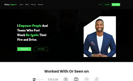 Rickey Jasper: Influencer and public speaker website.

WIX Tools used:
WIX Bookings | WIX Forms | WIX Sliders | WIX Automations  | WIX Video
