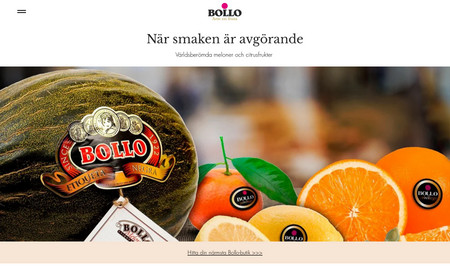 Bollo Fruits Sweden: Skapade hemsida och konceptet med en hemsida.