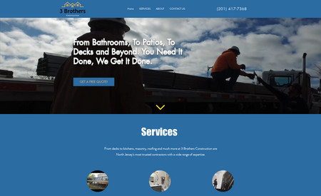3 Brothers NJ: Built and designed website for a small 3 man construction outfit who are regularly winning 2-3 net new projects a month simply through the site and a strong GBP profile.