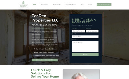 ZenDen Properties: Website Design and Build - Onepager