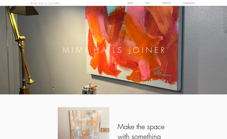 Mimi Hails Joiner: A classic website. Mimi Joiner focuses on abstract acrylics and hyper realistic pencil drawings. She needed a website to showcase her fantastic work.