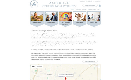 Asheboro Counseling & Wellness: Service-based counseling website with 3rd party integration for Theranest.