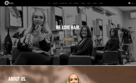 CCA  Beauty Studio: This hair salon, has appointments built into the system with sleek and mdoern informational pages.