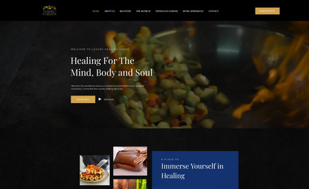 Luxury Healing House: Luxury Healing House is a recovery house for post operative care. Site allows users to view and book services from multiple pages.