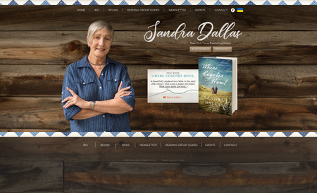 Sandra Dallas Author Website: Design of website for author Sandra Dallas. Services included SEO, blog installation, and newsletter setup.