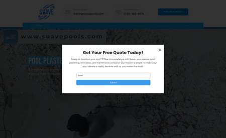 Suave Pools: We helped design and fully develop Suave Pool's new website from scratch over a few week period. The site includes galleries to show off their amazing work and quote forms to generate new business. 