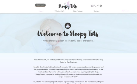 Sleepytots: Creation of initial branding and logo design through to the whole website design and build,