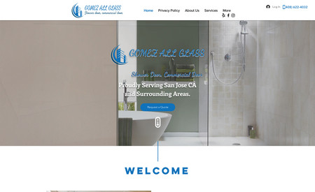 Gomez All Glass: Redesigned and Rebuilt website and customized the contact form for each main service