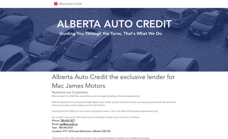 Alberta Auto Credit: Website and SEO