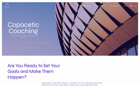 Copacetic Coaching: Custom Coaching Website Design & Branding with Webinar integration