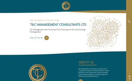 T&C Management Consultants - Classic Website: We had the satisfaction of collaborating with Steve on his consultancy management journey. His feedback on our designs made our job more effective and targeted. We portrayed the company services as well as making the site interactive. 