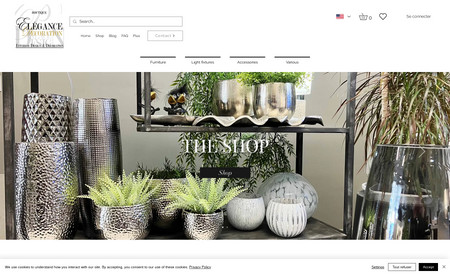 Elegance décoration: Site internet boutique d'un magasin de vente d'éléments de décoration