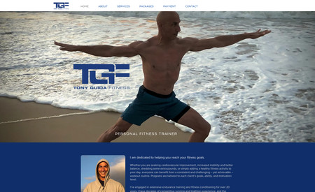Tony Guida Fitness: Created a website for a personal fitness trainer with studio photos, profile information, services and rates.
