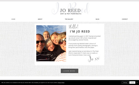 Art by Jo Reed: New website for pet portrait artists incorporating Gelato print on demand shop.