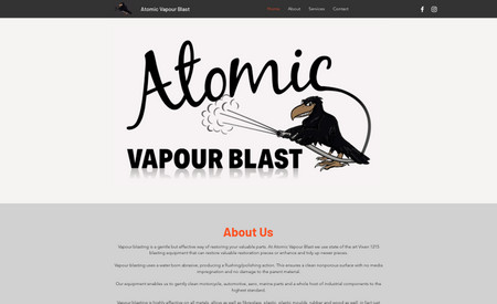Atomic Vapour Blast: Full design and creation for a vapour blasting small business.
