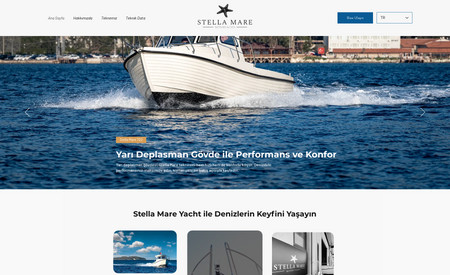 Stella Mare Yachts: Unique luxury website design designed for Stella Mare Yachts, which produces boats.