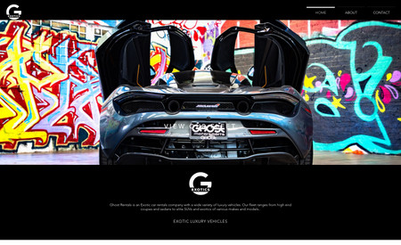 Ghost Exotics: We designed this client's website, which allows users to rent luxury exotic vehicles.