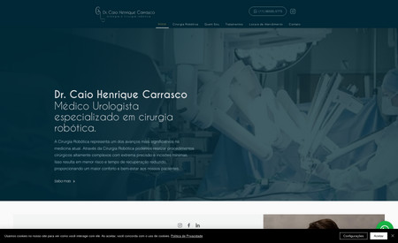 Dr. Caio Henrique - Urologia e Cirurgia Robótica: Site desenvolvido para médico especializado em cirurgia robótica dentro do segmento de urologia.