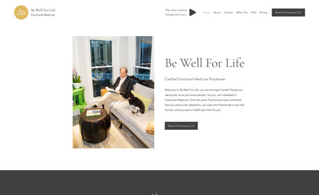 Be Well For Life: This was a simple, yet fun and rewarding project. The client needed a website to market his functional medicine coaching services. We designed the logo and entire website and the client has been very happy with it.