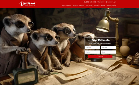 Meerkat Pest Control: CHALLENGE - An 8-location pest control business in NY, MA, and VT whose SEO growth had stalled. Virtually no SEO growth in over a year. The website had also started to develop a fractured design with too many hands on the wheel.

RESULTS
- A consolidated design guide to be used for 100+ dynamic pages
- 31% visibility improvement on Google in the first 28 days
- 60% increase in organic traffic in the first 28 days
- 99 search terms now ranking #1