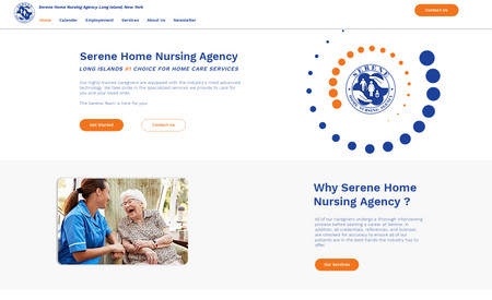 Serene Home Nursing : Complete site redesign