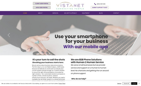 Vistanet.co: Website for VoIP telecommunications independent company