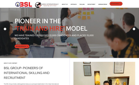 BSL - : Wix Studio Website for a International Student Training & Recruitment Institute