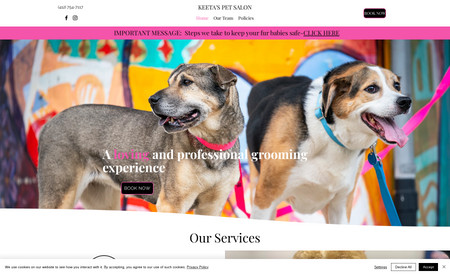 Keeta's Pet Salon : Keeta's Pet Salon was a redesign project.  They needed their old basic site revamped and wanted a "Pop" of color.