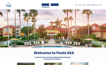USA POOLS: We're excited to showcase the website we crafted for USA POOLS, where my primary objective was to create a user-centric platform. The website is designed for seamless interaction, enabling clients to easily initiate contact through a 'Call Now' feature, request a quote effortlessly, and delve into detailed information about the range of services offered. With a focus on user-friendliness, the site ensures that visitors can quickly access the information they need, fostering a straightforward and engaging experience. The USA POOLS website reflects a commitment to convenience and accessibility, streamlining communication and providing valuable insights into the services available.