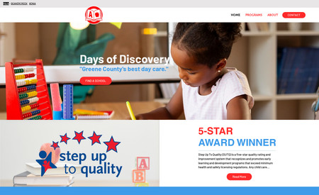 Days of Discovery Website: Days of Discovery is committed to supporting your child’s successful early development and learning. We made their large website for the multiple locations they have.