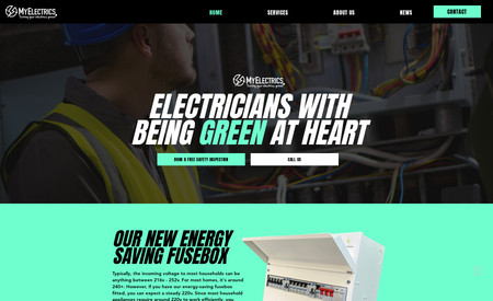 MyElectrics: A rebrand we did for an Electrician who's site was looking tired.