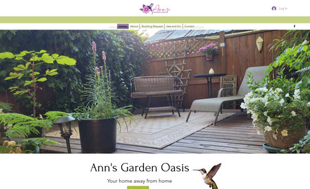 Ann's Garden Oasis: New website design for an existing B&B now with direct online booking and connected remotely to AirBnB. Site showcases her lovely gardens and links to local attractions.  