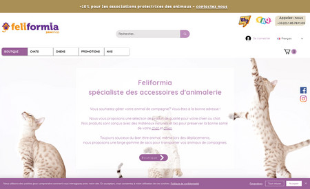 Feliformia: Site marchand e-commerce
