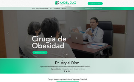 Dr. Angel Díaz: As K Media Advertising, we designed a modern and visually appealing website for Dr. Angel Diaz, a Laparoscopic and Bariatric Surgeon in El Salvador. Our team created a website that showcased Dr. Diaz's specialties and qualifications, while also incorporating an SEO-optimized structure and an appointment booking system. By providing a user-friendly experience, we helped Dr. Diaz to manage appointments more efficiently and deliver high-quality care to his patients.