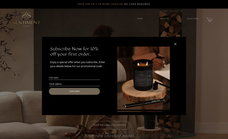 Sentiment Scents | E-commerce, Advanced Wix Site: Custom Wix Studio e-commerce design with animations