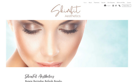 SkinFit Aesthetics: New website build, that took the Client's original information and built it out into a comprehensive range of services.