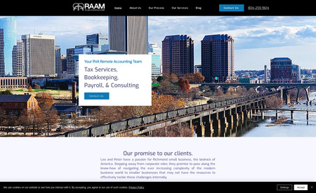 RAAM Accounting: We have built this website for accounting and booking business website for clients. We have designed and development the whole website. This is again custom build website. 